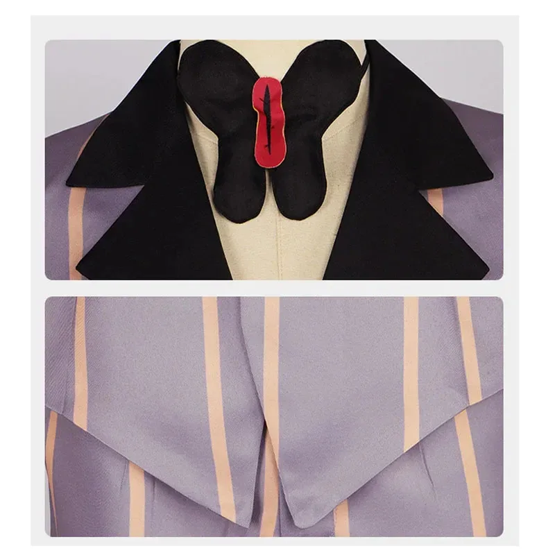 السير Pentious تأثيري أنيمي هازبين زي يتوهم الزي الكبار الرجال مخطط دعوى هالوين كرنفال عيد الميلاد التلفزيون الشيطان ازياء