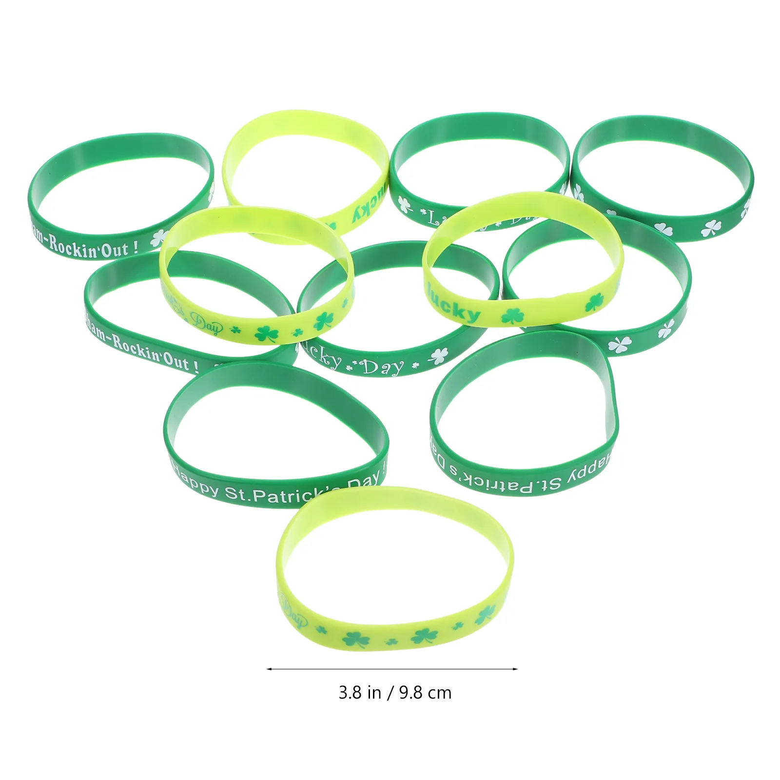 12Pcs Shamrock Silicone Bracelets St Patricks Day Party Wristbands Festival Decorative Wristbands St Patrick' Day Bracelet