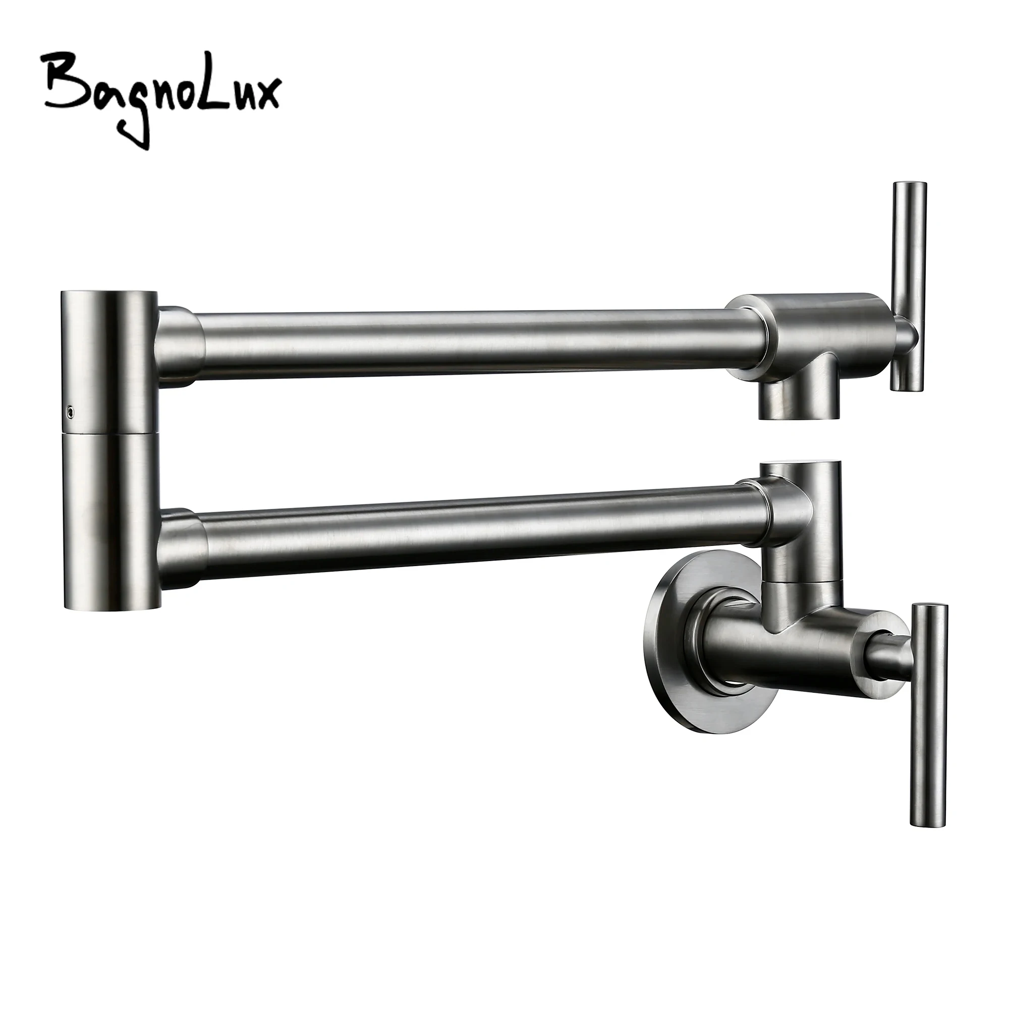Black Brushed Chrome Brass Wall Mounted Pot Filler Faucet Swivel Folding Retractable Rotary Stretch Sink Tap Kitchen Faucet