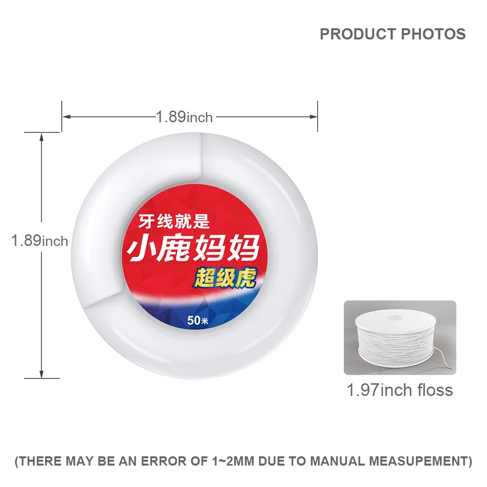 Super Deer 50m Mint Flavored Dental Flosser Oral Hygiene Teeth Cleaning Wax Toothpick Dental Floss Teeth Flosser Tooth Clean