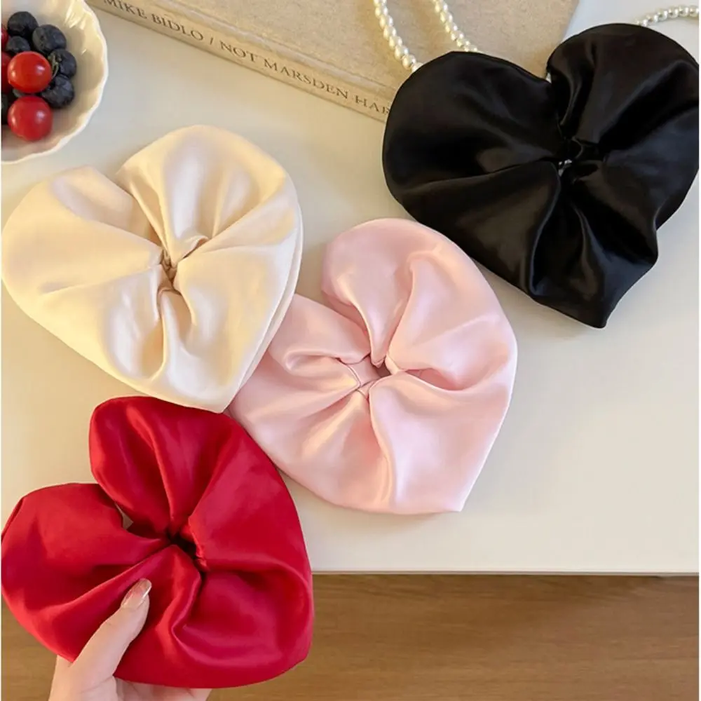 Веревка для волос в форме сердца в форме сердца, ткань большого размера, эластичная резинка для хвоста, корейский стиль, держатель для хвоста, преувеличенное кольцо для волос для девочек