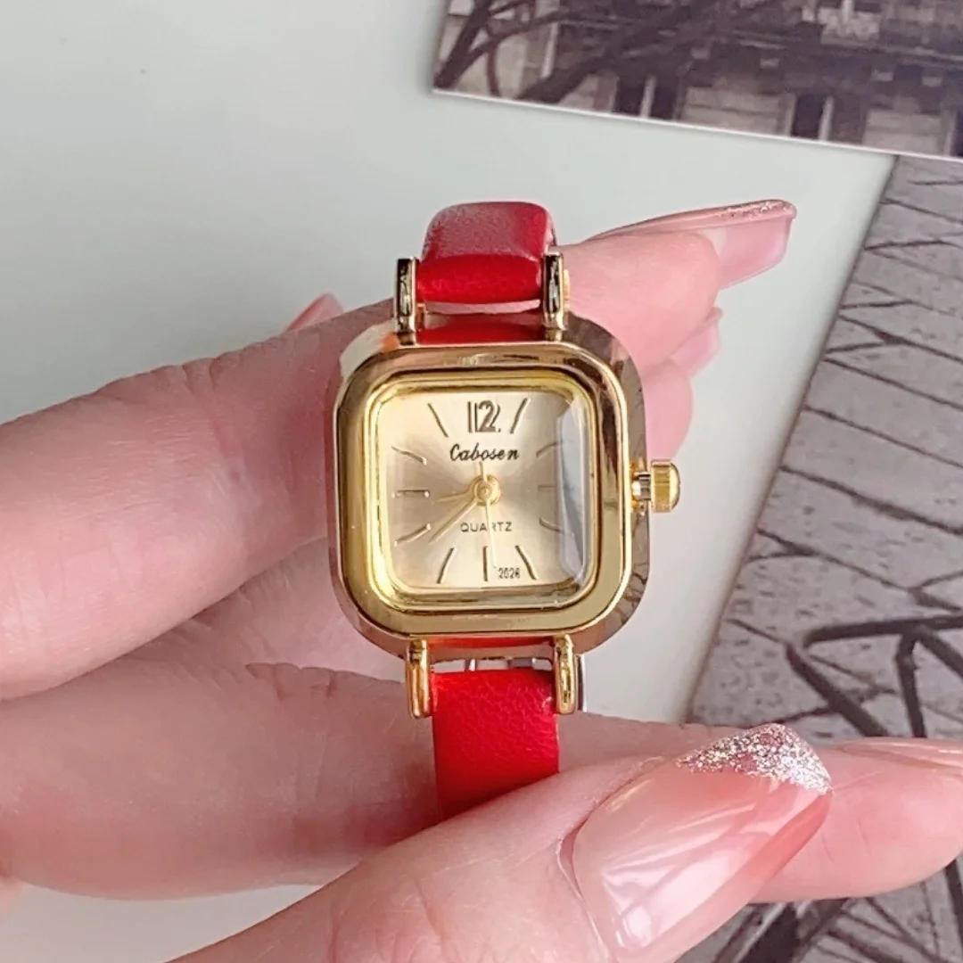 Женские часы с маленьким квадратным циферблатом, повседневные женские кварцевые наручные часы с кожаным ремешком, Reloj Mujer, часы для девочек, подарок Montre Femme