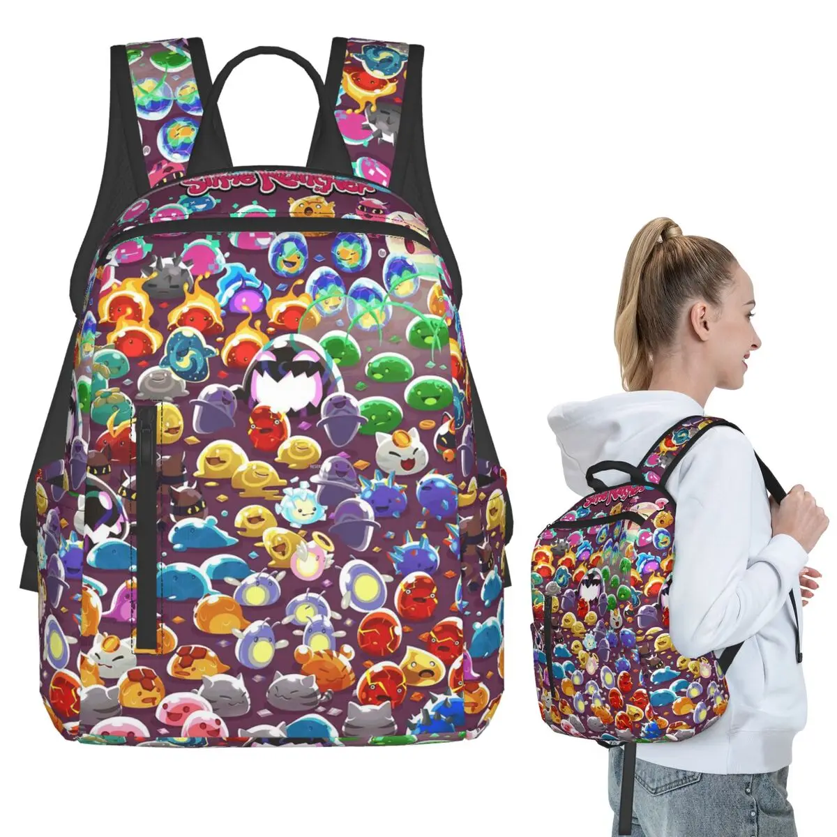 Slime Rancher Cartoon Game Anime Cute Backpack Student BookBag Kids School Bag Laptop Shoulder Bags Men Women