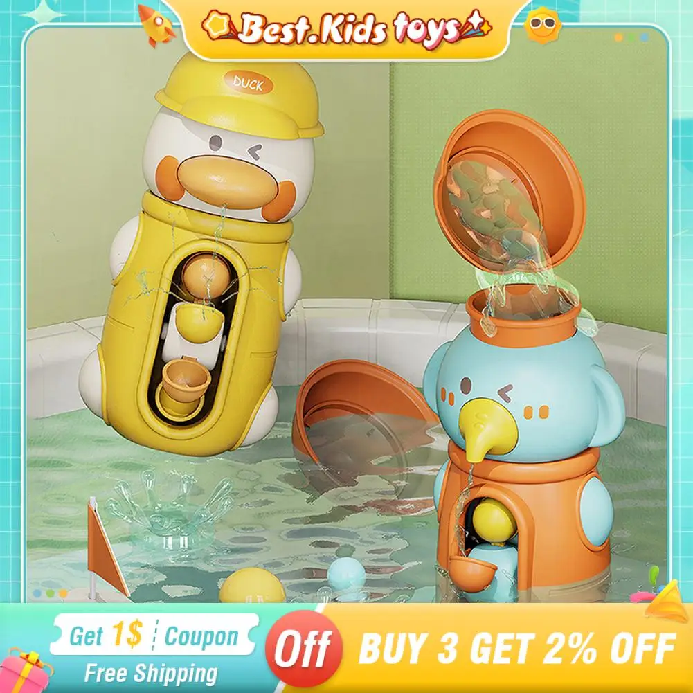 

Baby Toys Bath Bathtub Duck Toys For Toddlers 1 2 3 Years Old With Rotatable Waterwheel Bathroom Power Suction Water Scoop Fun