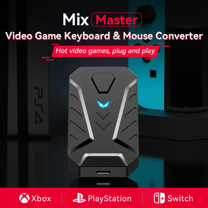 MIXM 7 in1 Video Game Keyboard and Mouse Converter Support FPS games, FTG games for PS3/PS4/PS5/Xbox360/Switch