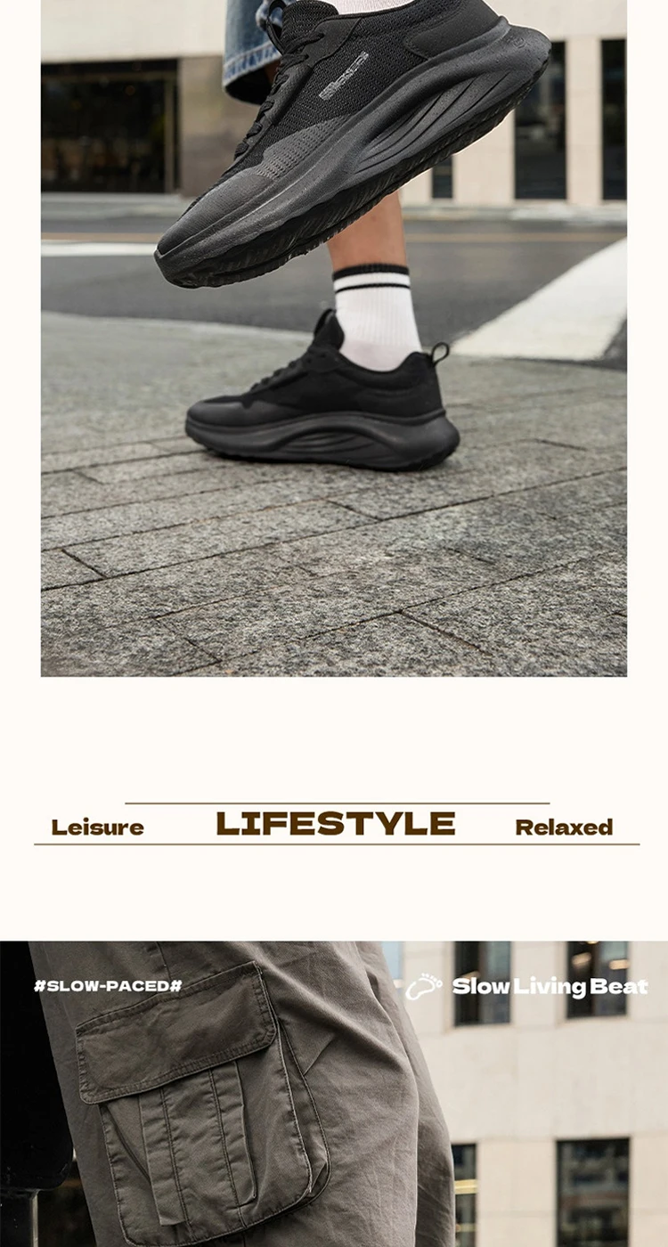 361 Degrees Herren-Freizeitschuhe, weiche Sohle, elastisch, bequem, atmungsaktiv, schwarze und weiße Mesh-Sneaker für Männer 672616702 – Detail 9