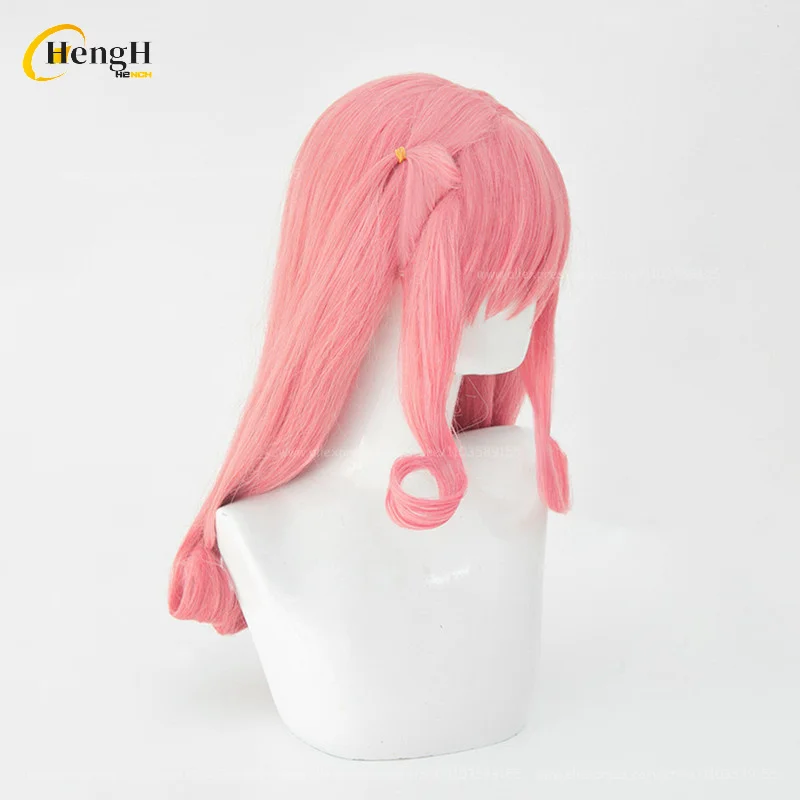 Peruca de Cosplay Sintética Anime para Mulheres, Adulto Anya Forger, Cabelo Encaracolado Rosa Longo, Headwear, Resistente ao Calor, Perucas de Festa, Em Estoque, 58cm