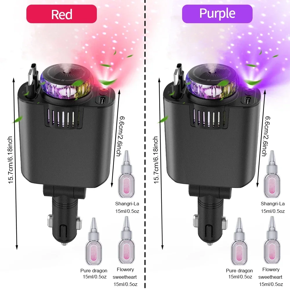 

Автомобильное быстрое зарядное устройство 45 Вт, выдвижное зарядное устройство для телефона с крышей, звездный свет, ароматерапия для IPhone, Samsung, адаптер для быстрой зарядки через USB
