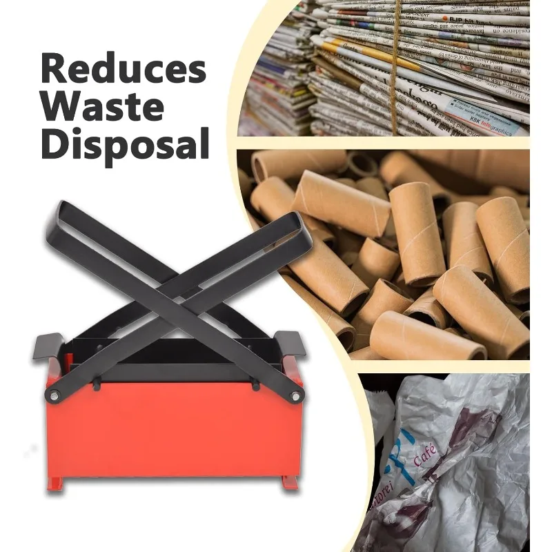 Newspaper Briquette Maker Heavy Duty Steel Paper Log Maker for Fireplace Bricks Cost-Saving and Compact Design