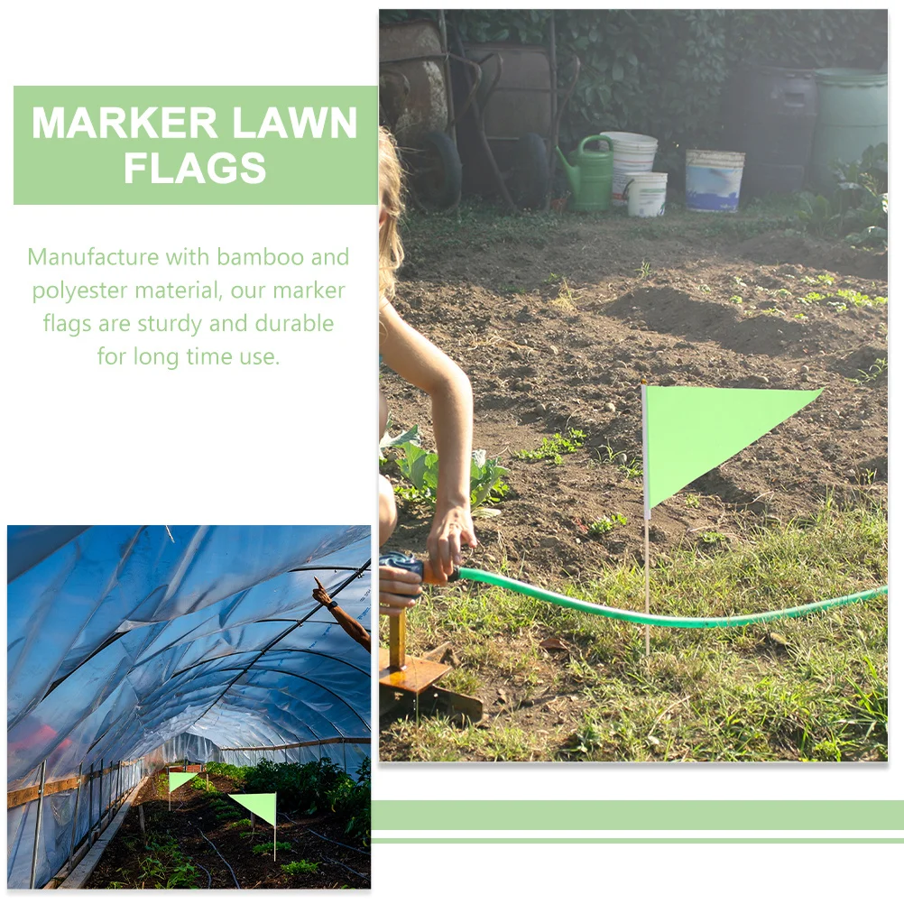 8pcs Marking Flags Garden Lawn Triangle Flag Markers For Yard Irrigation Sprinkler Dog Training Survey Landscape Colored Flags