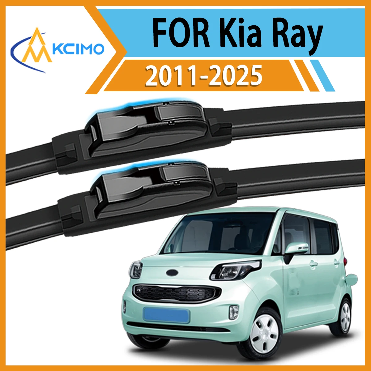 

Max Visibility Max Safety 2PCS Wiper Blades for Kia Ray 2011-2025 All-Season Performance Easy Install Durable Rubber