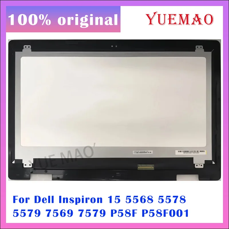 For Dell Inspiron 15 5568 5578 5579 7569 7579 P58F P58F001 15.6'' Touch screen Digitizer Replacement Assembly With frame 40 Pins