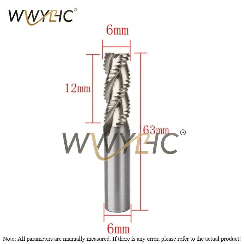 White Steel Rough Skin Milling Cutter with Corn Wave Edge and 3 Edges