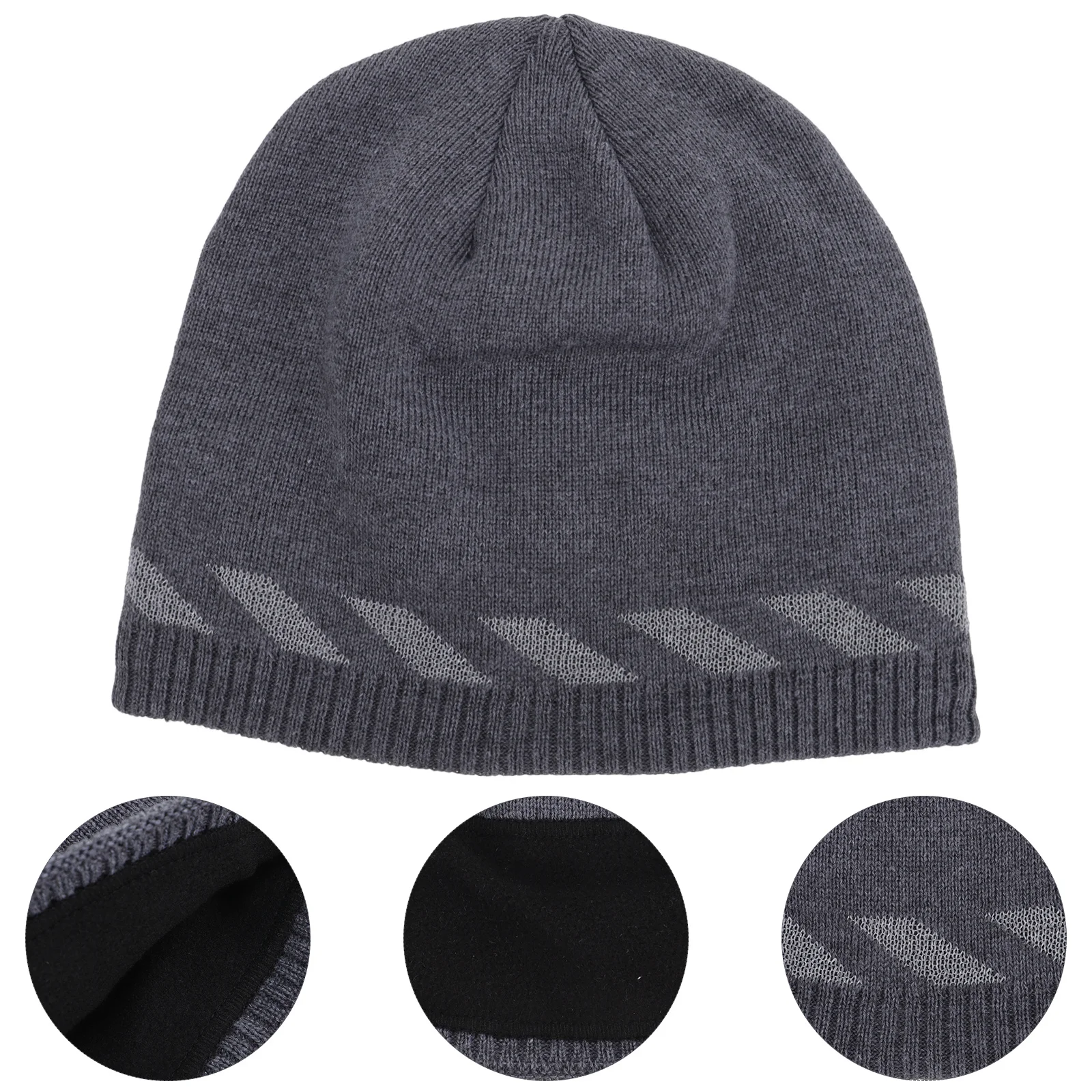 Reflective Knitted Windproof Warm Hat Outdoor Sports Cap Autumn Winter Comfortable Warmth Reflective Knitted Hat