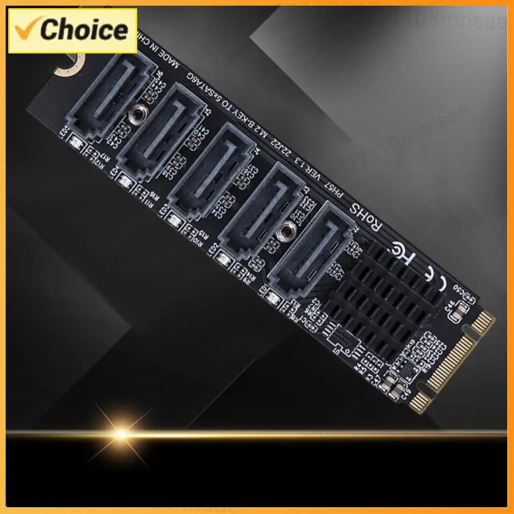 

M.2 MKEY PCI-E Expansion Card 5/6 Port Adapter Card M.2 To SATA 3.0 Converter 6Gpbs SATA3.0 Adapter Support PM Function
