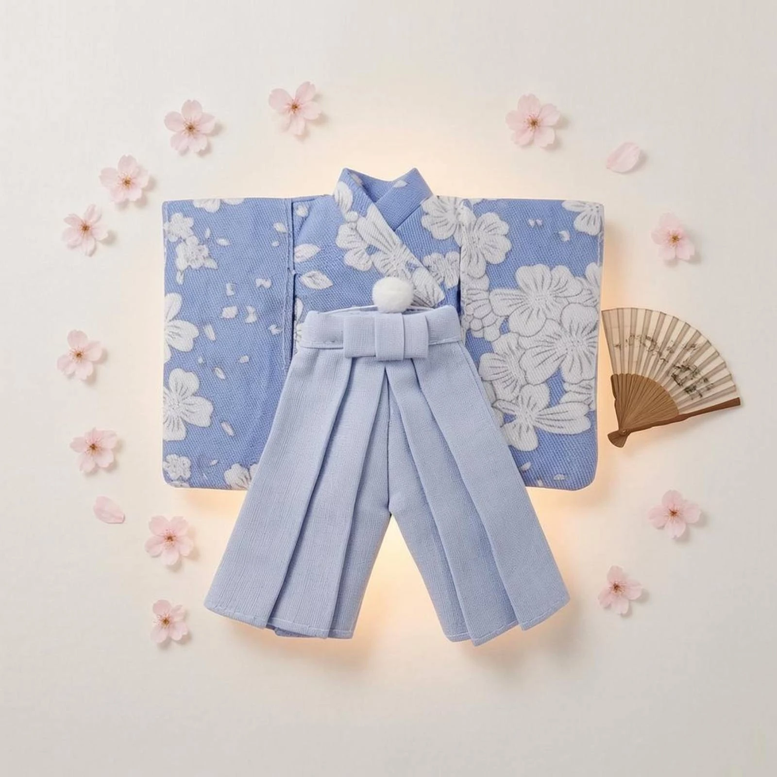 

OB11 Doll Outfit Handmade Doll Kimono Outfit Hakama Pants Pleated Cross-Front