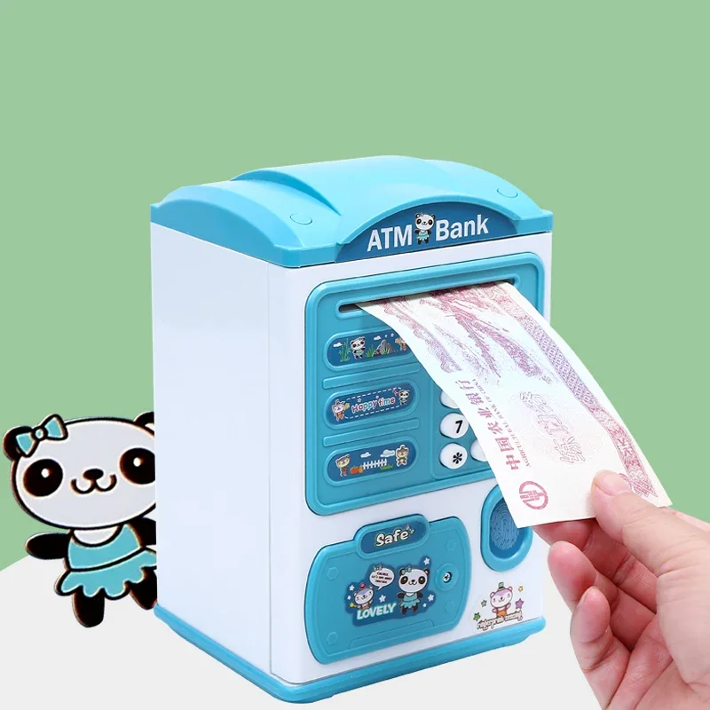 Intelligence Piggy Bank Cash Box Money Fingerprint ATM Machine For Children Digital Coins Cash Saving Safe Deposit Toy Kids Gift