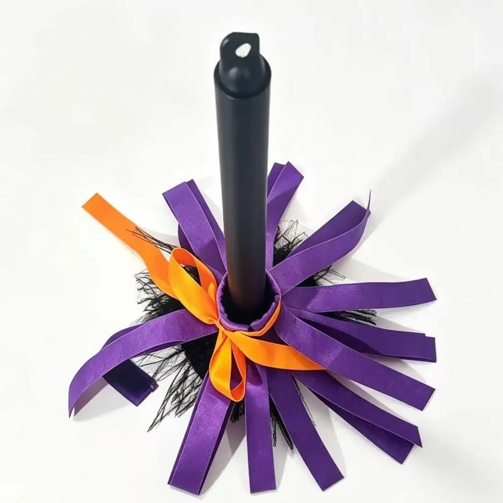 Fantasy Costume Party Supplies Halloween Witch Broomstick with Sound Activation Witch Broom Cosplay Prop Plastic for Costume