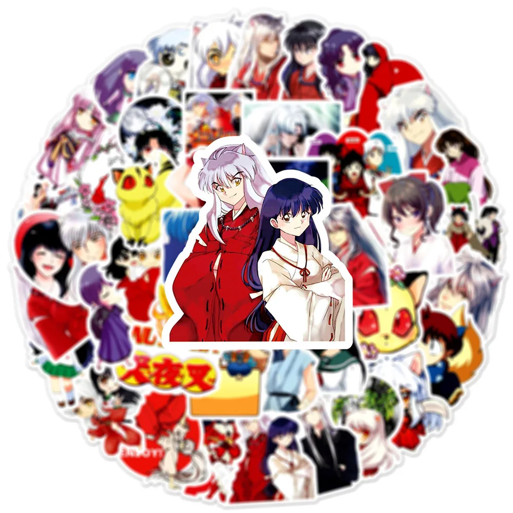 50Pcs Funny Anime Stickers Inuyasha Cartoon Decals Kikyō Graffiti DIY Suitcase Laptop Guitar Car Bike Skateboard Sticker - view 4