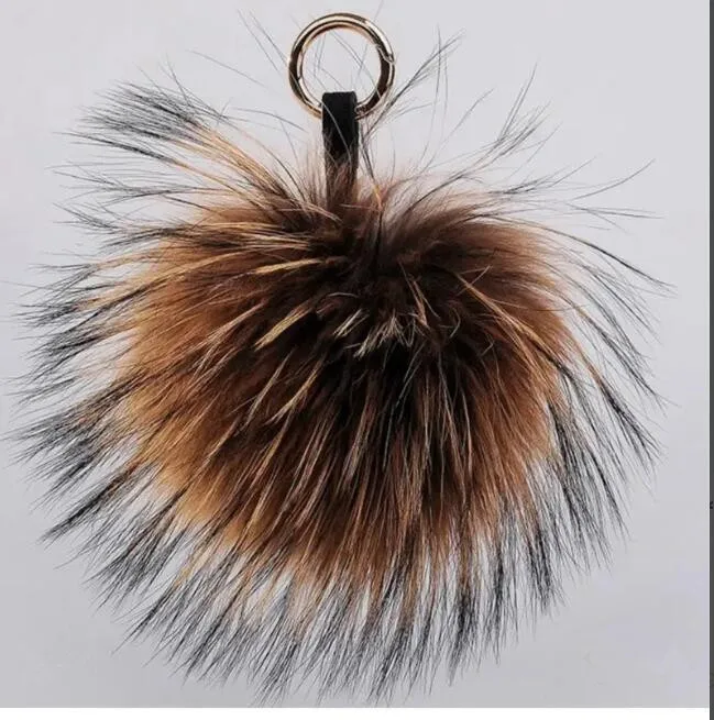 

custom made real raccoon fur keychain