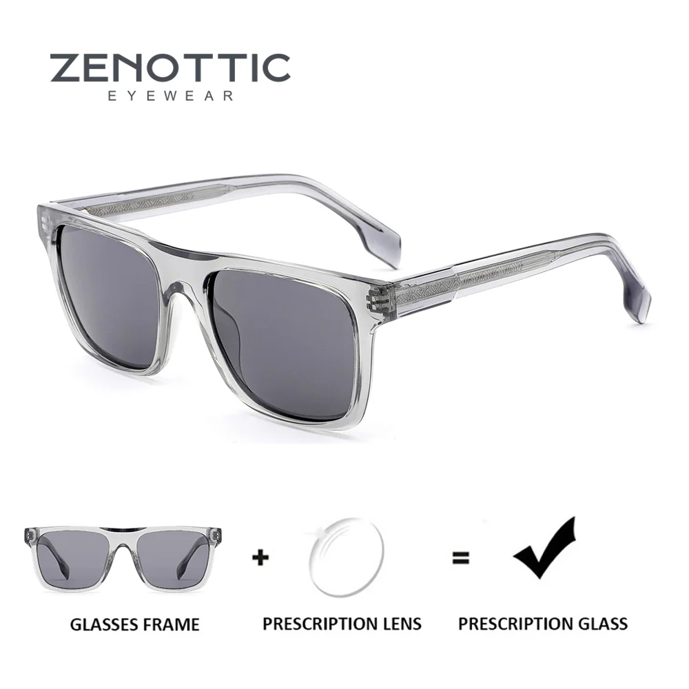 

ZENOTTIC Retro Uv400 Polarized Myopia/Photochromic Prescription Sunglasses Men Handmade Acetate Corrective Sun Glasses