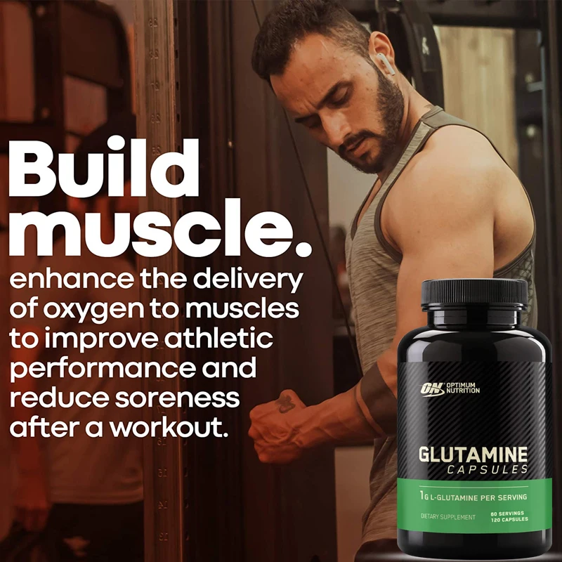 Men\'s Supplement, L-Glutamine Muscle Recovery Capsules, Restores Strength and Endurance and Promotes Muscle Growth