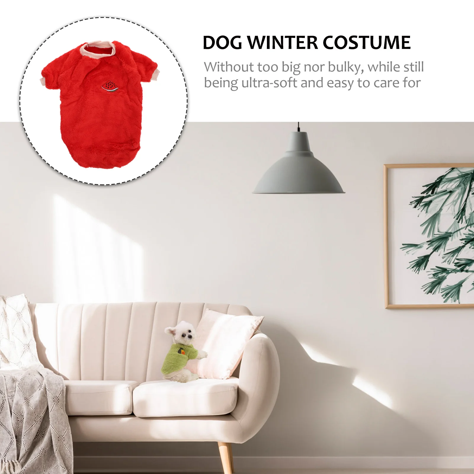 

1Pcs Pet Clothes Cartoon Dog Puppy Fruit Pattern Warm Winter Dog Coat Soft Elastic Puppy Winter Apparel Pet Clothes