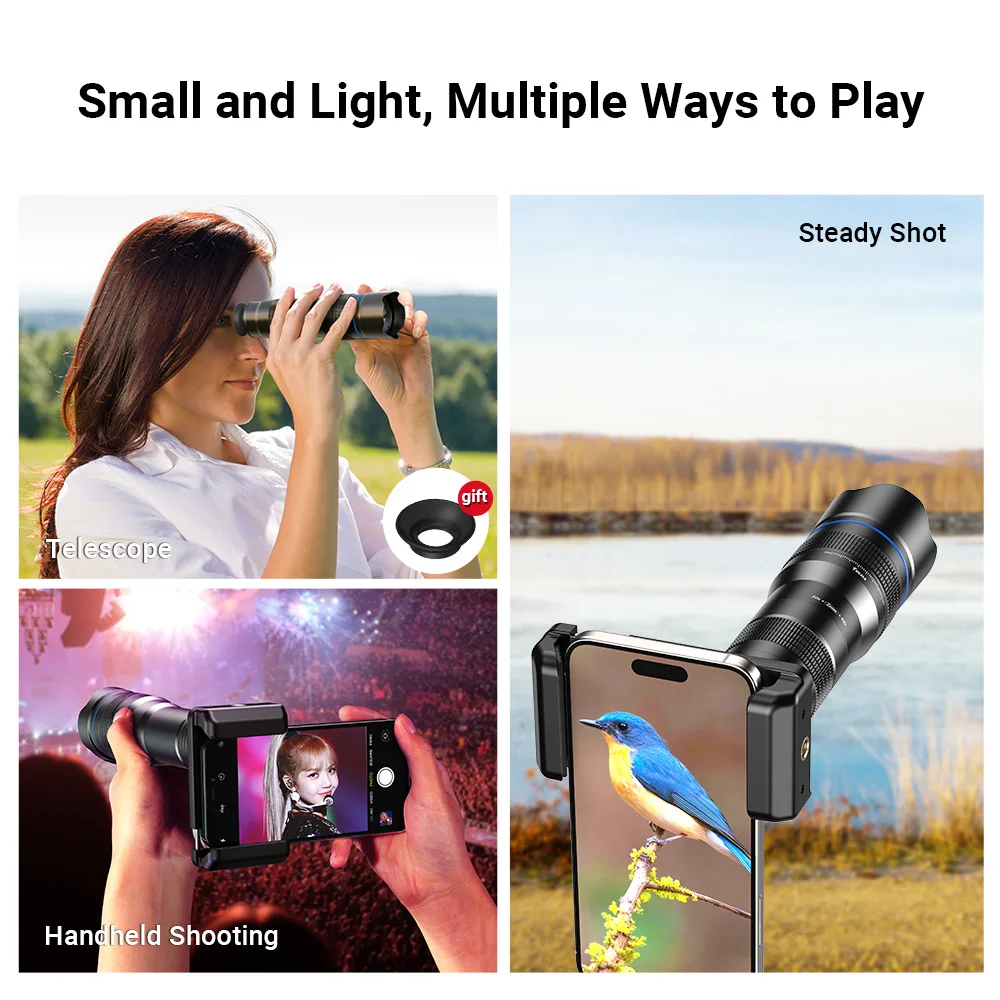 APEXEL Professional HD Telephoto Zoom Phone Lens 20-60X Powerful