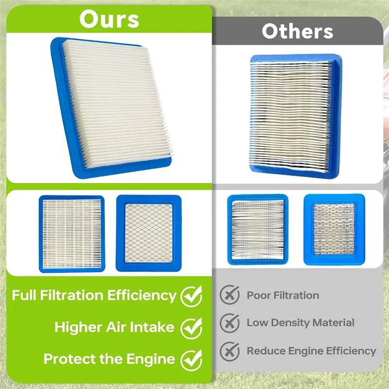 [HOT!】 OEM Lawn Mower Air Filter 491588S 6 Pack Flat Air Cleaner Cartridge,For Briggs& Stratton, Toro,
