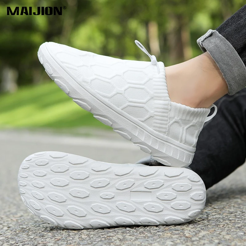 

Wide Toe Box Women's Walking Shoes Breathable Mesh Men's Casual Shoes Lightweight Knitted Flats Unisex Non-slip Loafers