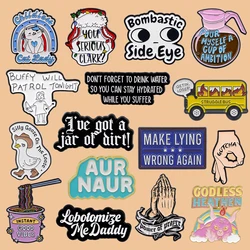 Cute Duck Quote Series Pin Cute Cartoon Quotation Badges Brooch for Clothing Enamel Pin Women's Badges Jewelry Accessories Gifts