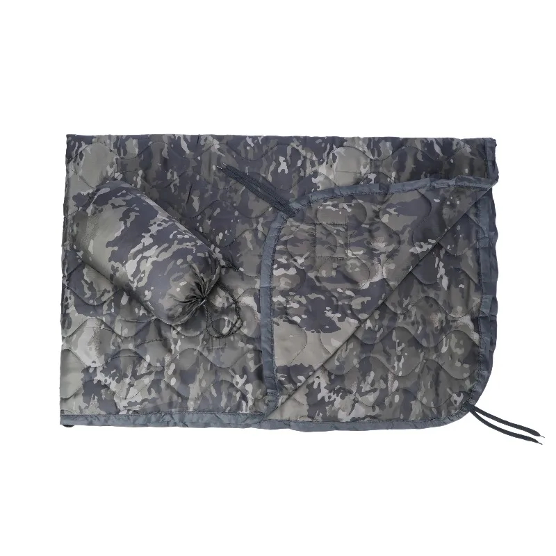 82x58 Inch Tactical Army Poncho Liner Camouflage Water Repellent Woobie Quilted Blanket Suitable for Camping, Shooting, Hunting