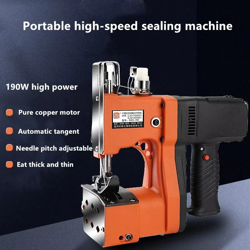 

GK9-700 Handheld Sewing Machine Lift Woven Bag Machine Small Automatic Packing Machine Sealing Machine Sewing Machine