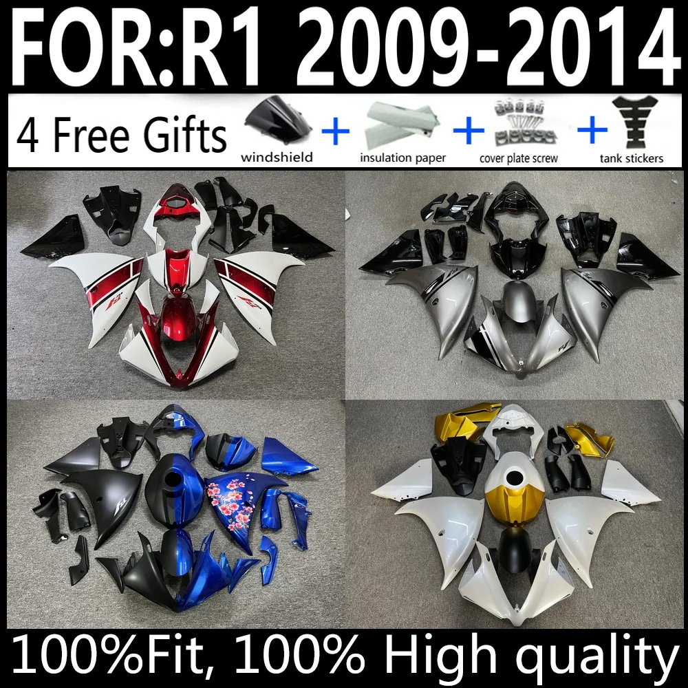 

Комплект обтекателей для мотоцикла Yamaha YZF R1 2009-2014, пластиковые детали кузова из АБС-пластика, полный комплект для замены облицовки