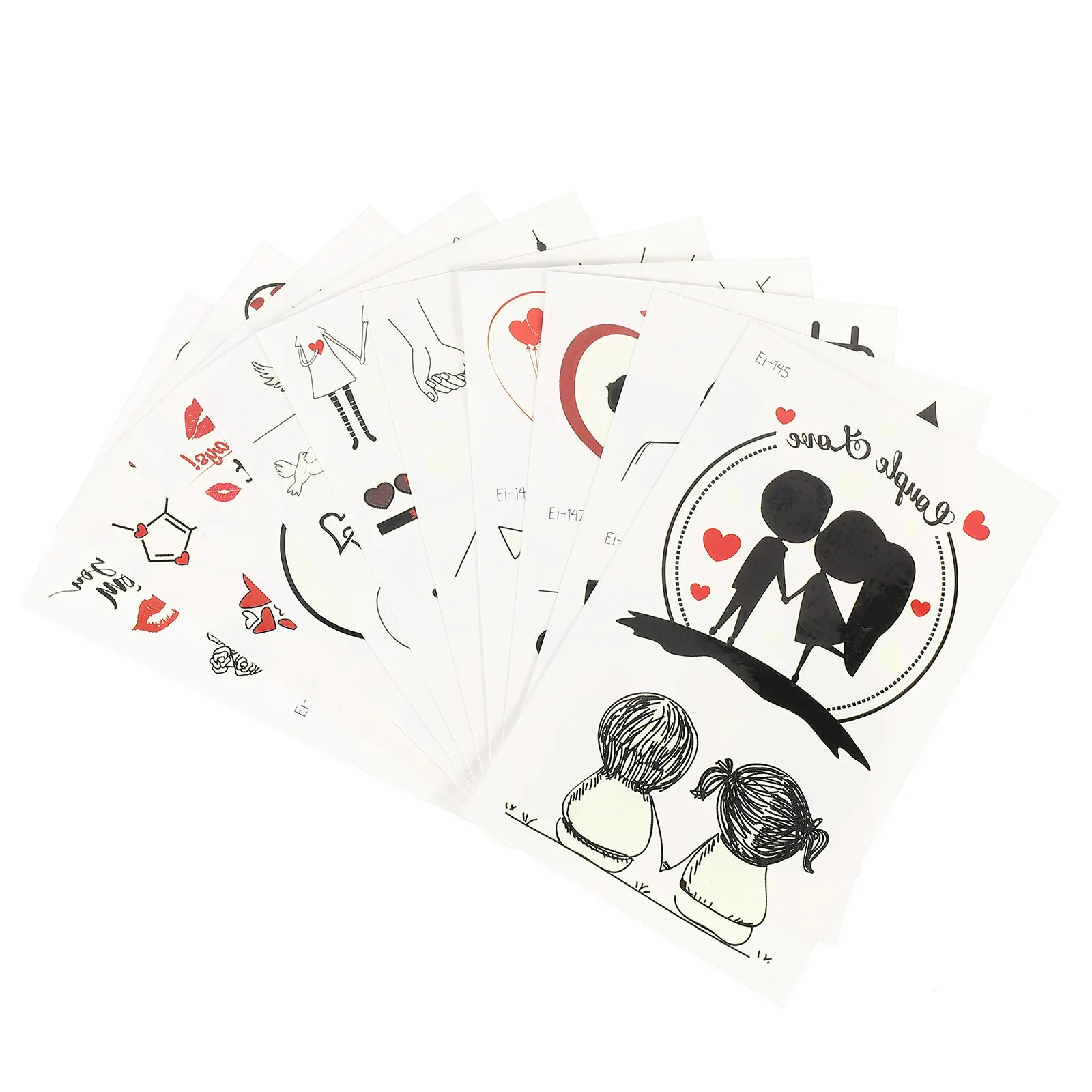 

20 листов светящихся временных татуировок-наклеек в форме сердца с милыми узорами для Дня святого Валентина, безопасные в использовании, для празднования Дня святого Валентина