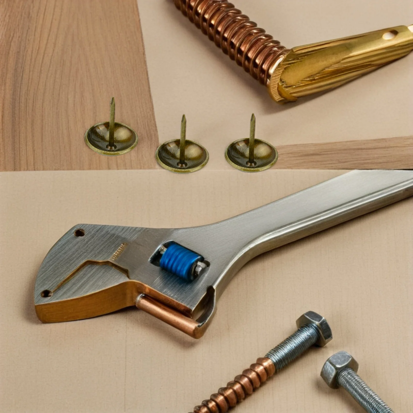 

100Pcs Bronze Round Nails Iron Material Smooth Durable Decoration for Furniture Tack Round Tack Brass Nail