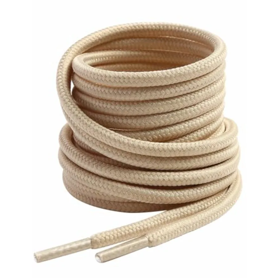 

VSUDO 2 Pairs Round Boot Laces, 5/32" Outdoor Work and Hiking Shoe Laces for Boots
