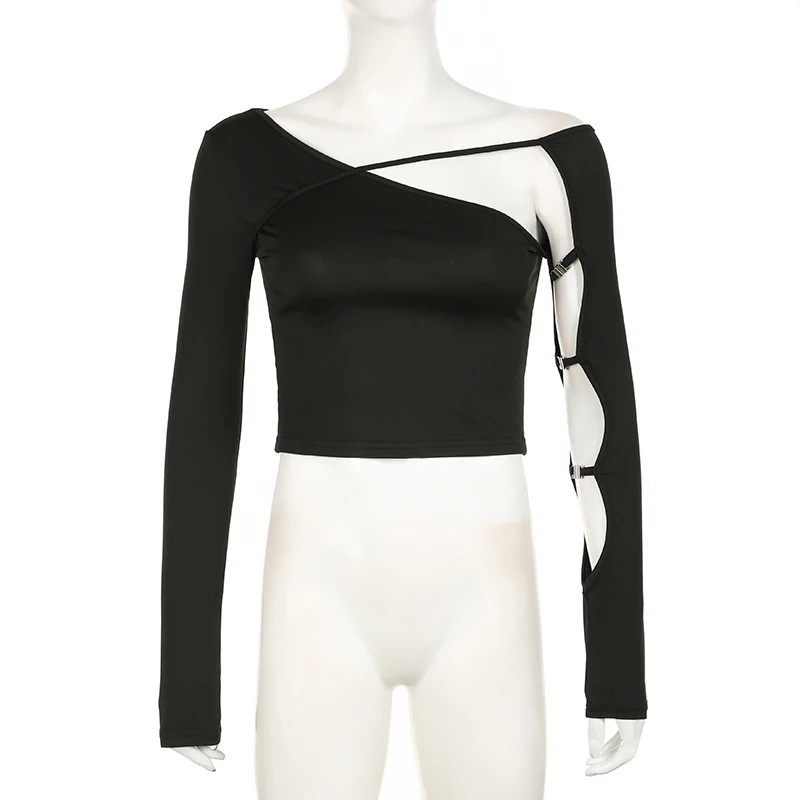 SUCHToxic-T-Shirt Manches sulfpour Femme, Noir, Sexy, Esthétique, Y2k, Y-Grunge, ix, Club, Nouvelle Collection