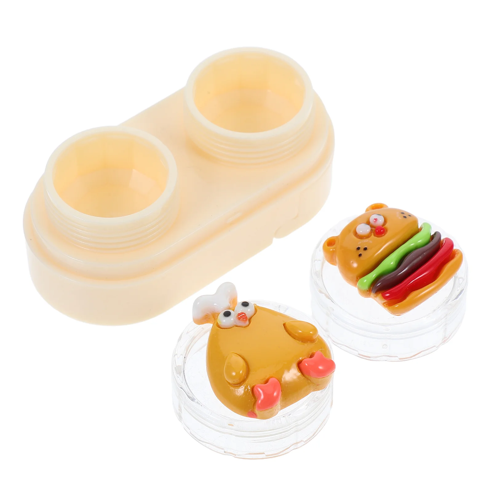 

Contacts Lens Case Cute Animal Compact Eye Contacts Case With Drawer Design And Tweezers For Travel Portable Contacts Box