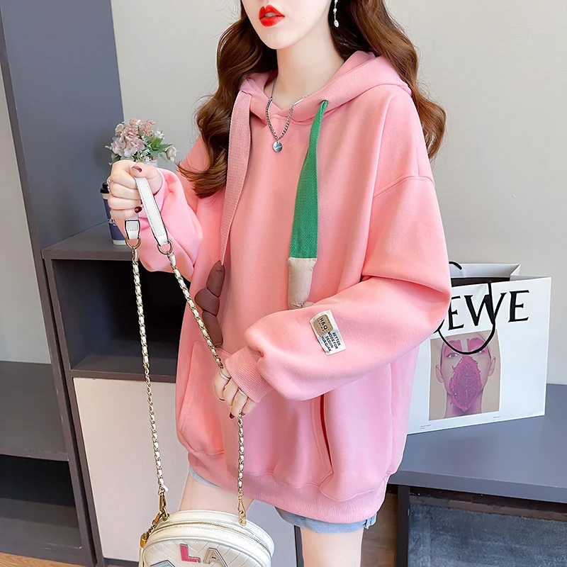 

Women's Autumn And Winter Plush Hoodie Women's 2024 New Loose And Versatile High-end Fashion Design Sense Top Jacket Commuting