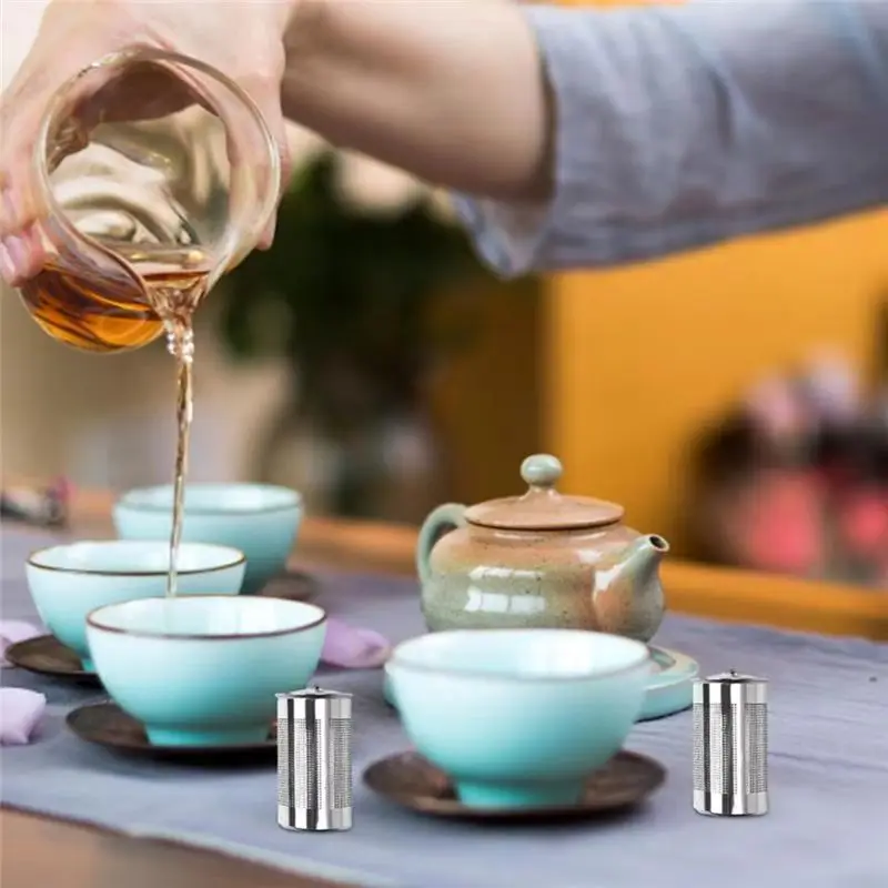 AEE4-Stainless Steel Tea Infuser Tea Leaves Diffuser Spice Seasoning Ball Strainer Teapot Fine Mesh Coffee Filter Accessories