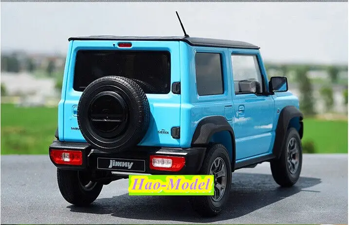 Carro LCD para suzuki jimny, 1:18, feito de liga metálica, modelo fundido, brinquedos para meninos, presentes de aniversário, exibição hobby, enfeites de coleção, azul