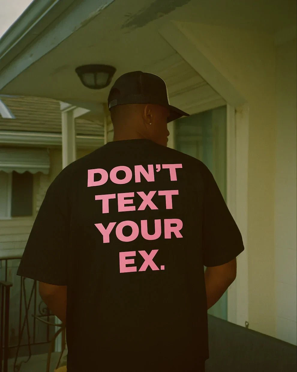 Men Women Oversized T Shirt DON'T TEXT YOUR EX Letter Print Casual Loose Short Sleeve Tee Streetwear Hip Hop Coupl T-shirts