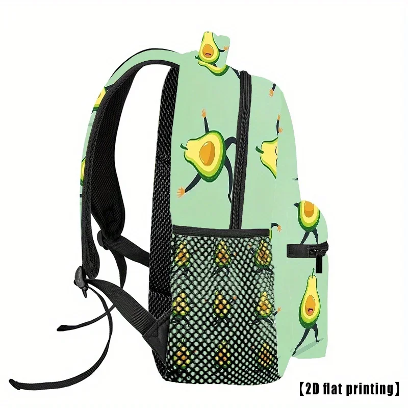 Custom Bag Avocado_42D Lightweight Travel Backpack With 2D Flat Print Design - Adjustable Shoulder Straps, Large Capacity, Multi