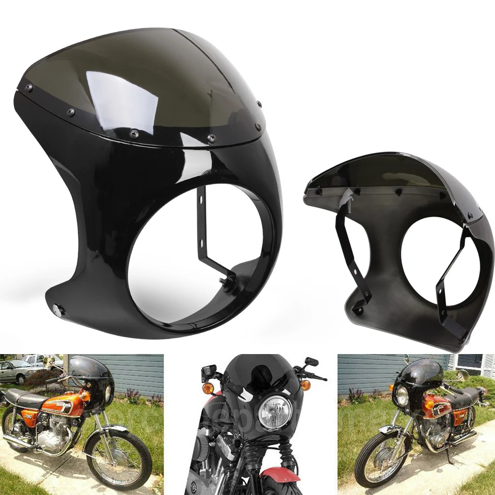 Motorcycle Universal Cafe Racer 7inch Headlight Handlebar Fairing Windshield Kits For Harley Sportster Bobber Touring Honda