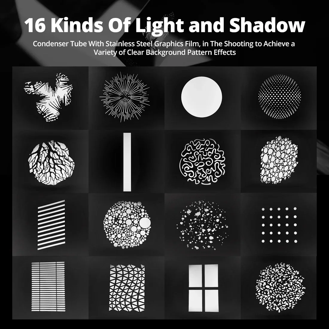 AMBITFUL AL-16 Focalize Snoot Cônico Condensador Óptico Arte Efeitos Especiais Em Forma de Feixe de Luz Cilindro com Forma e Gel de Cor