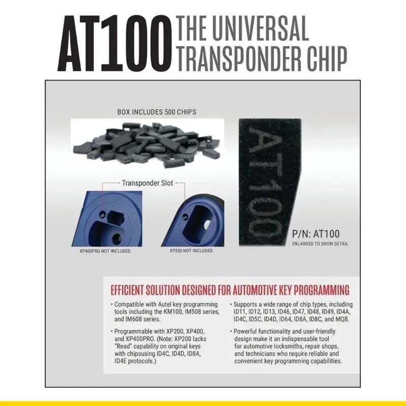 SZCH Geavanceerd algoritme Automotive Safety Unit AT100 Transponderchip Autosleutelchip