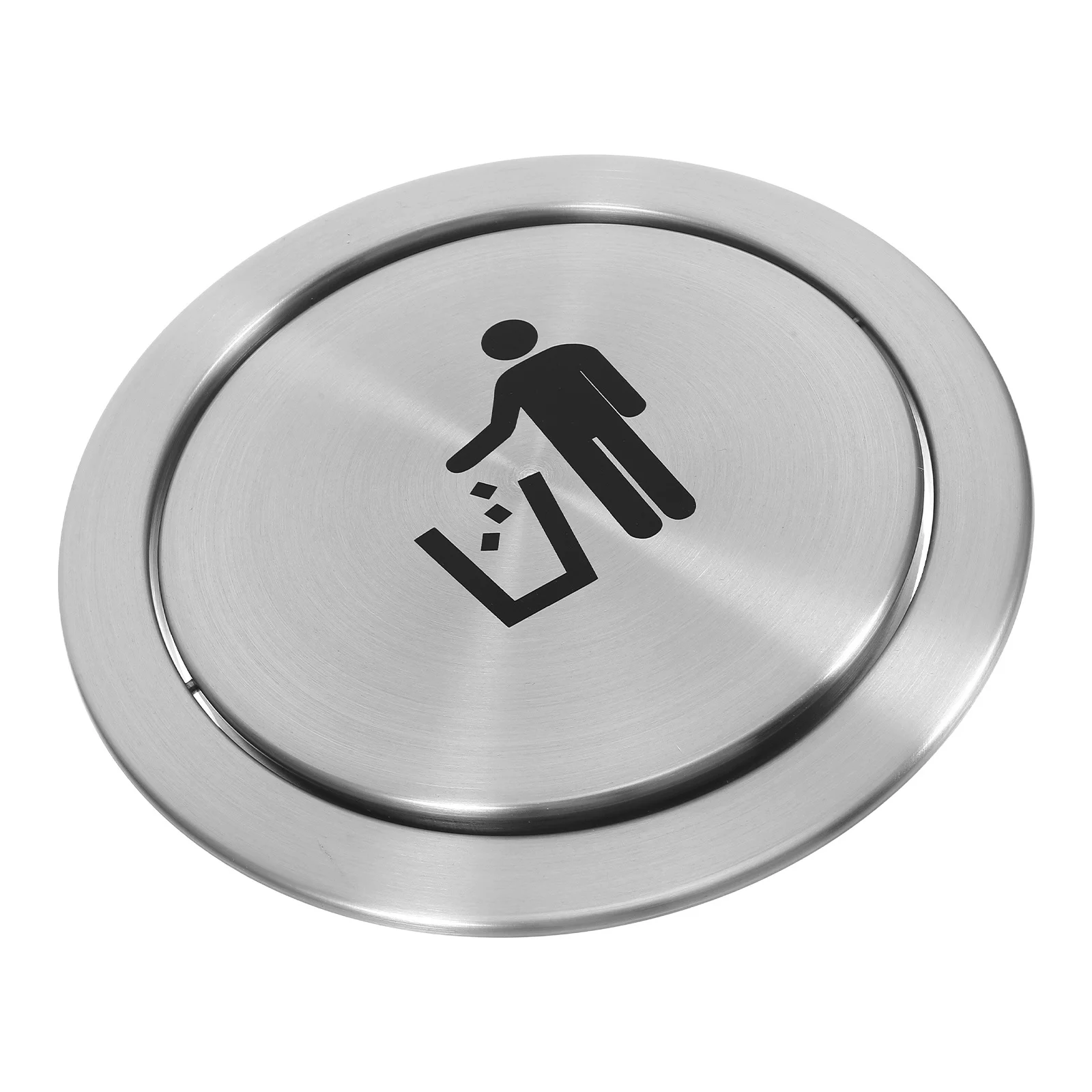 

1pc Embedded Trash Can Lid Stainless Steel Swing Top Countertop Waste Grommet For Kitchen Bathroom Sink Garbage Protection
