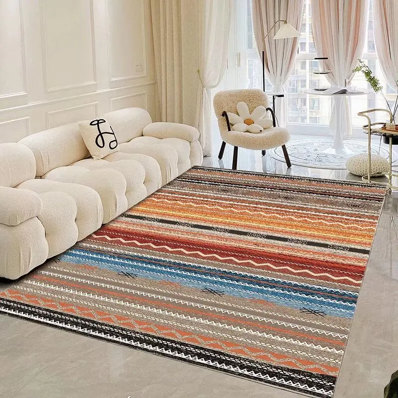 Colorful Morocco Style Living Room Carpet National Home Decoration Bedroom Rug Large Area Non-slip Easy Cleaning Parlor Foot Mat