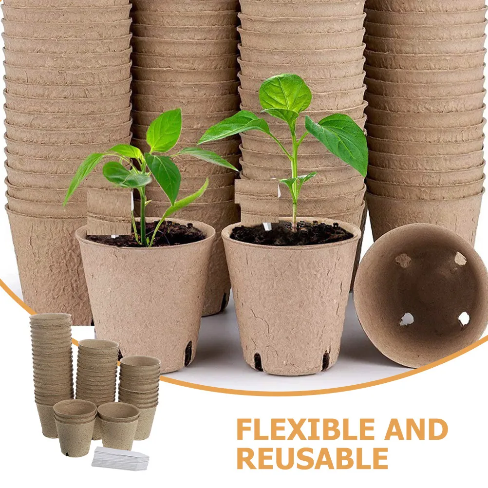 1Set Nursery Pots Set for Succulents and Seedlings Breathable Drainage Holes Bottom Design Reusable Planting Pots Indoor Outdoor